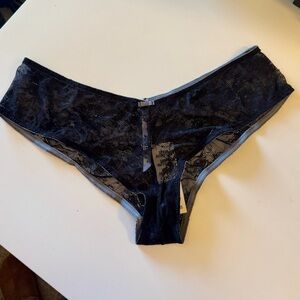 Urban Outfitters Black Lace Bikini Briefs - Sheer Floral